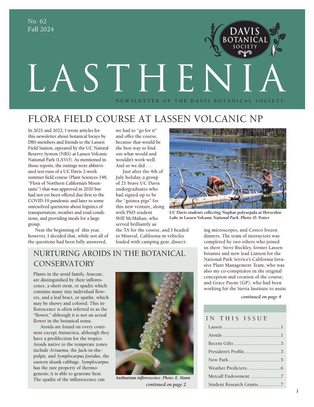 Davis Botanical Society Newsletter - 2024_No_62_Fall_Lasthenia Page 001